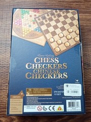 Game Gallery 2in1 Chess Checkers Chinese Checkers Board Game Set NIB