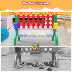 Giant 4-in-A-Row Connect Game – 1.9 FT Jumbo Indoor Outdoor Family Fun, Kids & A