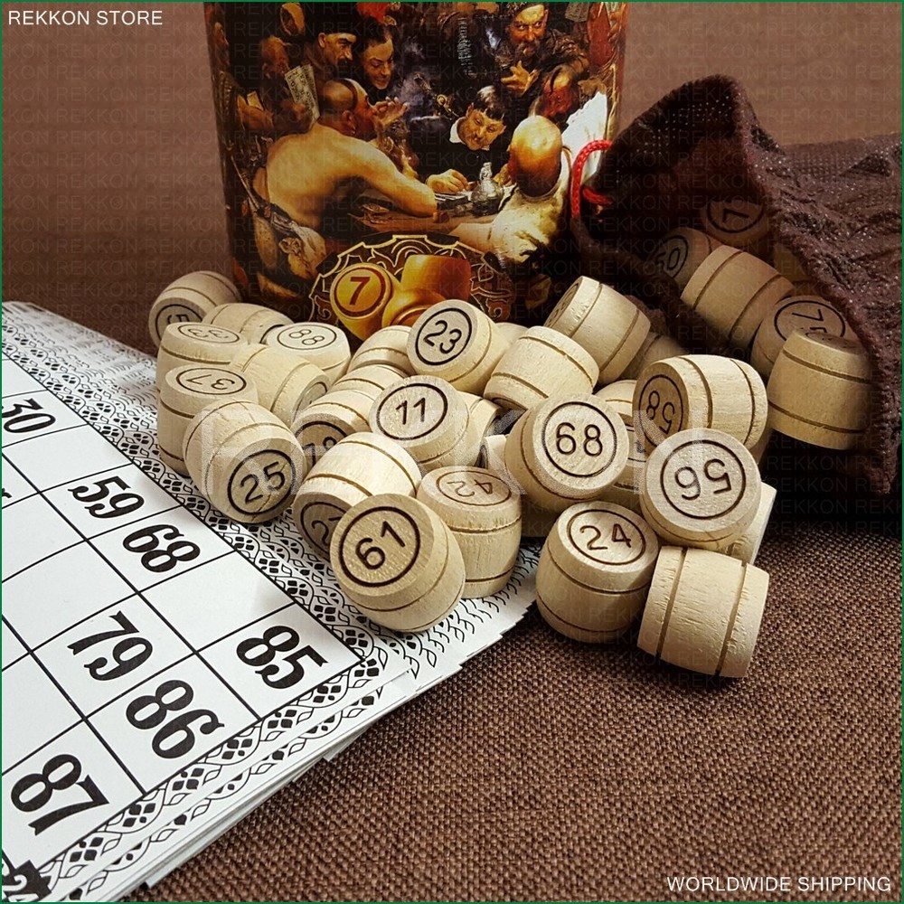 UKRAINIAN COSSACK’S LOTTO BINGO КОЗАЦЬКЕ Лото Board Game Wooden Barrels
