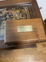 Vintage Drueke Domino Set Walnut Case 1965 Trophy Engraved Complete