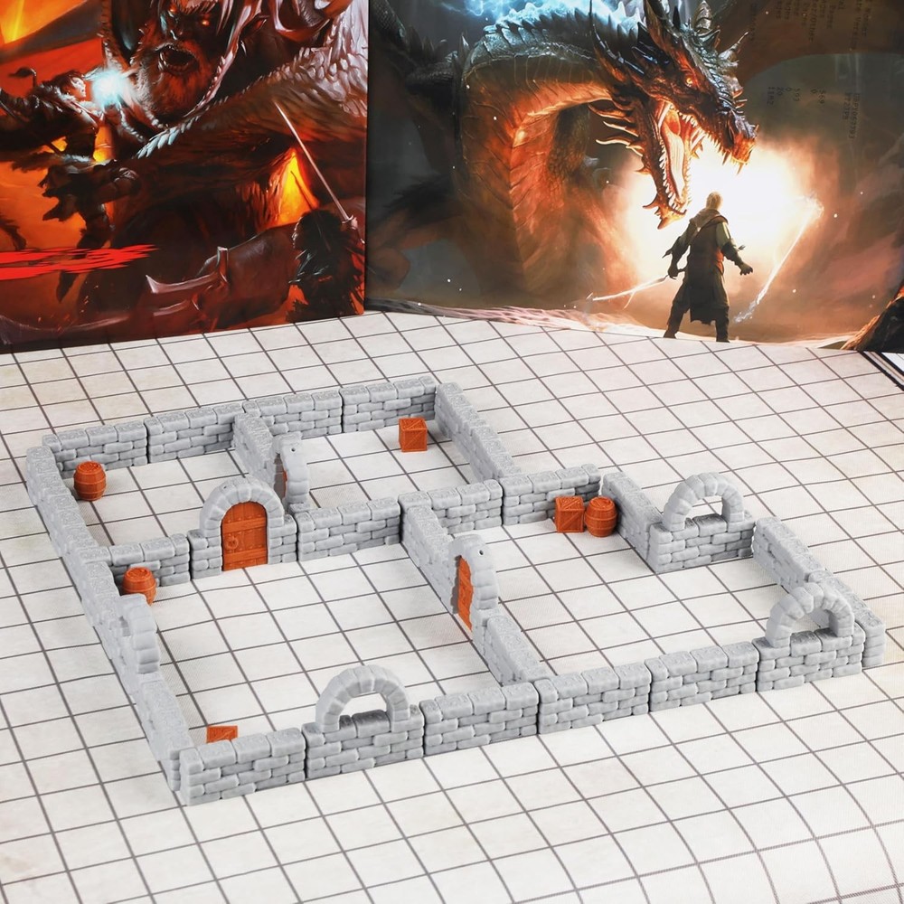 Dungeon Walls 40pcs 28mm Miniature RPG Modular Ff204-terrain System
