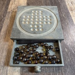 Vintage Marble Solitaire Stone Board Game Made By Domain In India