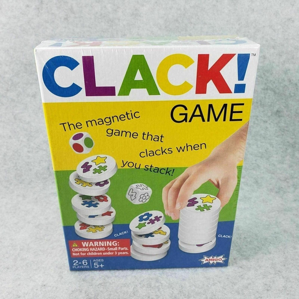 Clack Game Kids Family Fun Night Magnetic Stacking Disks Activity Amigo New