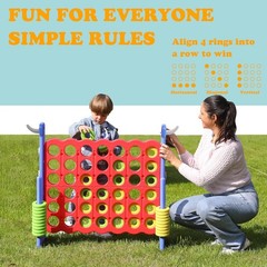 Durable 2-in-1 Giant 4 Connect Game and Ring Toss – Indoor & Outdoor Fun