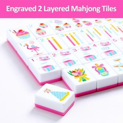 Majolicia American Mahjong Tile Set, 160 Engraved Tiles with Accessories and …