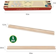 Wooden Mahjong Tiles Trays/Racks/Holders Set of 4 Upgrade Your Mahjong Game New