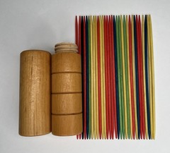 Wooden Cylindrical Shape Stick Game Kids Fun Multicolored Pick Up Sticks