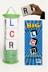 THE ORIGINAL BIG LCR® LEFT CENTER RIGHT™ DICE GAME – ZIP BAG (GREEN)