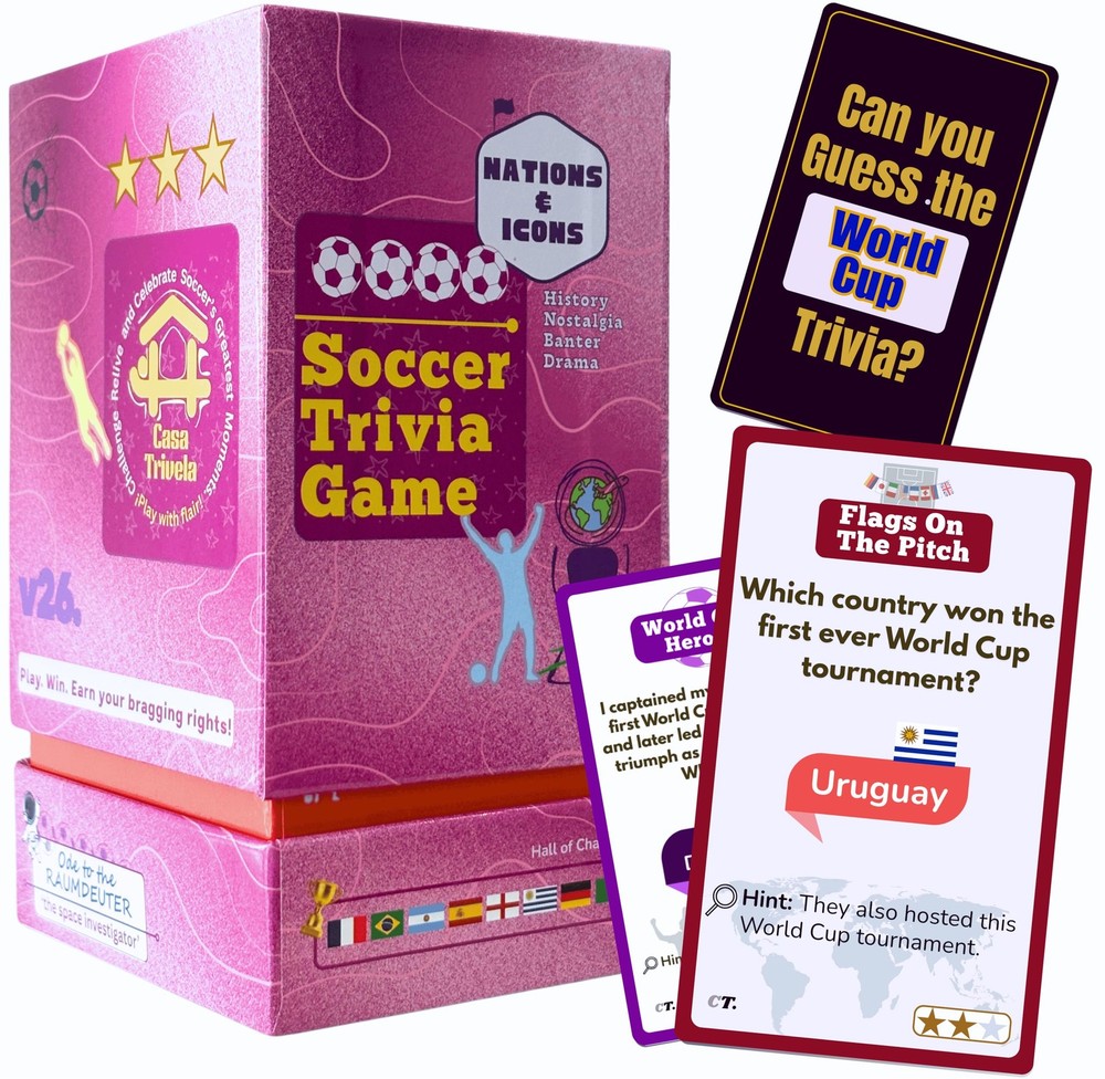 2026 World Cup Soccer Trivia Card Game, Nations & Icons – 150 Quiz Questions,…