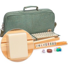 Yellow Mountain Imports American Mahjong Set Heather 166 Tiles Soft Case Racks