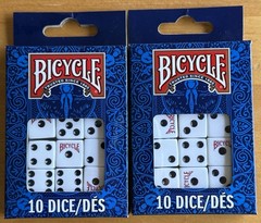 2 NIP Bicycle Dice 10 Die Package games NEW sealed