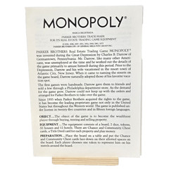 Vintage Classic Monopoly Game Replacement Instruction Manual Rules Booklet ©1973