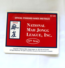 2012 National Mah Jongg League 1 Card 75th YR Official Hands & Rules Standard