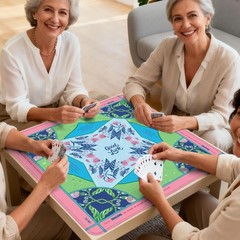 Mahjong Mat, 31.5×31.5 Inches Mahjong mat for Table, Anti-Slip Noise Reduct
