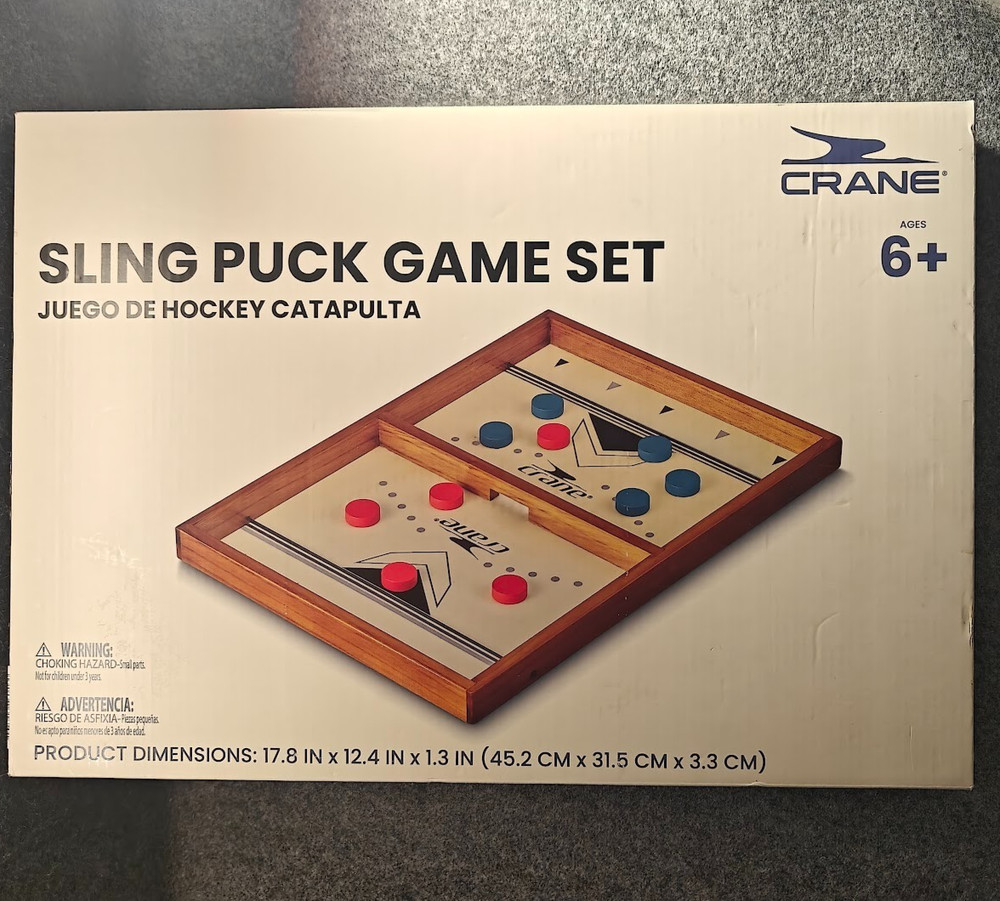 Crane Sling Puck Game Set Fast Action Tabletop Hockey NEW