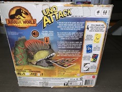 B3 NEW UNO ATTACK JURASSIC WORLD DOMINATION CARD GAME DAMAGED BOX FAMILY NIGHT