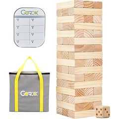 Giant Tumbling Tower Game，57Pcs Wooden Block Stacking Game （Over 4.2FT），Class…