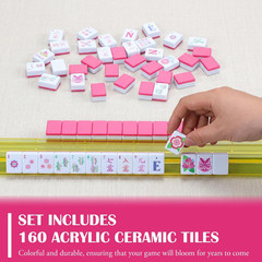 160 Pcs American Mahjong Set 1.2 Inch 160 Mahjong Tiles Set with Melamine Hand C