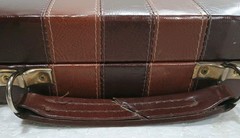 Vintage Backgammon Briefcase Set Game Folding Carry Case Brown No Manual