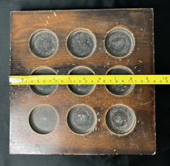 Wooden Tic Tac Toe Classic Heavy Coffee Table Game w/ Metal Pieces 9.5”x9.5”