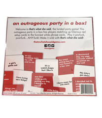 That’s What She Said Game -The Hilariously Twisted Party Game Adults Only Sealed