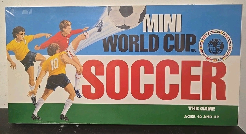Vtg 1990 Mini World Cup Soccer Board Game, Brand NEW Factory Sealed