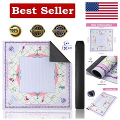 American Mahjong Mat(33″x33″) with Black Carrying Bag&Dice,Anti-Slip, Noise-R…