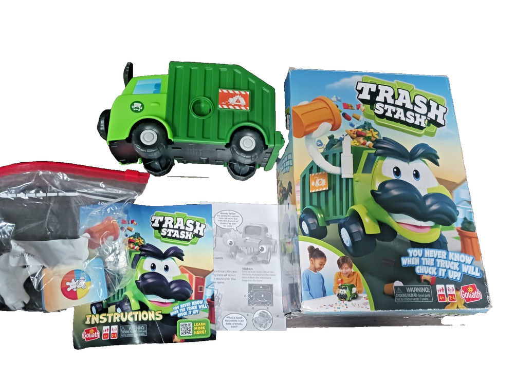 Goliath Trash Stash Game Garbage Truck Kids Family Action Board Game Nice!