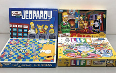 The Simpsons Board Game Lot Jeopardy Clue Life 3-D Chess Vintage 4 Games