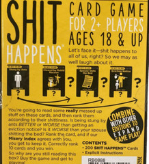 Sh!t Happens Card Game Too Sh!tty for Work Edition, 2+ Players Ages 18+