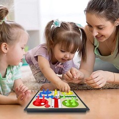 Magnetic Ludo Travel Board Game Set, Folding Design and Light-Weight, Gift for K