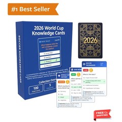 2026 World Cup Soccer Knowledge Trivia Card – 5 Categories, 3 Difficulty Leve…