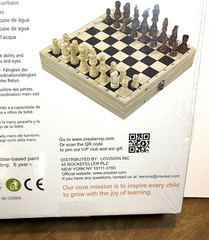 Foldable Wooden Fast Sling Puck & Chess Game. New game with light damage to box