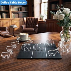 Acrylic Tic Tac Toe Board Game – Modern Coffee Table Decor, Office Desk Acces…