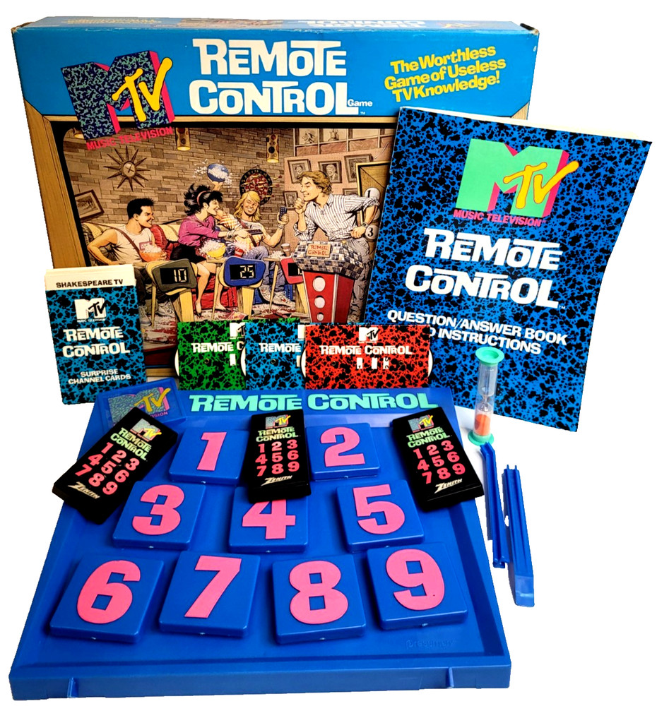 VTG 1989 “MTV Remote Control” Trivia Board Game Pressman used 80’s Music