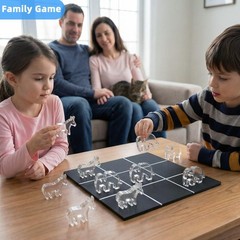 Acrylic Tic Tac Toe Board Game – Modern Coffee Table Decor, Office Desk Acces…