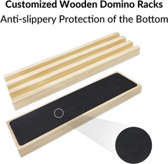 Mexican Train Dominoes Set with Wooden Racks & Hub – 91 Tiles, Double 12