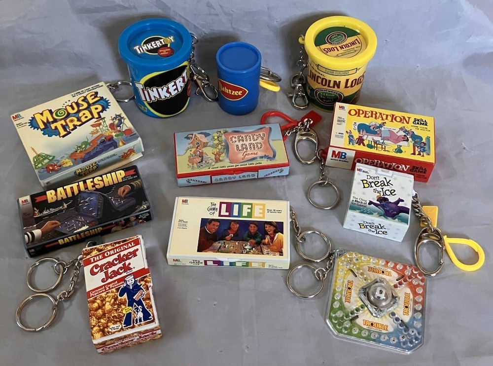 Vintage 1990’s – 2000’s MINI GAME KEYCHAIN LOT of 19 – Some Missing Pieces Y2K