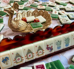 New high-end Emerald Wealth American Mahjong Tiles set,160 tiles+ Bag