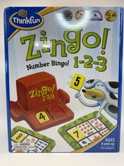 ThinkFun Zingo! 1-2-3 Number Bingo Game 4+ Years 2-6 Players Double-Sided Cards