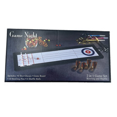 Game Night Tabletop Bowling & Shuffleboard Drinking Game Party Bar Set
