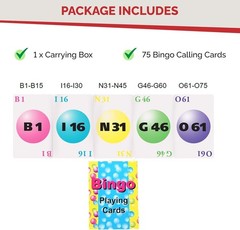 Mr Chips Durable Bingo Cards Set – 75 Reusable Plastic-Coated for Any Game Night