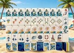 American mahjong 160 Tiles Engraved Ocean Theme
