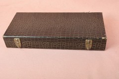 Vintage Non Fading Cardinal Mah Jongg Set Faux Alligator Case 152 Tiles 5 Racks