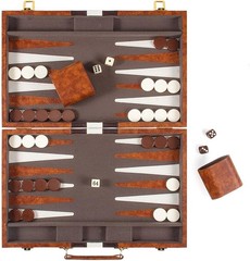 Backgammon Set, 15 Inches Classic Board Game with Leather Case, Folding Board…