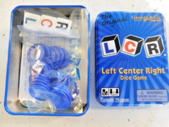 The Original LCR Left Center Right Dice Game Blue Tin George & Company
