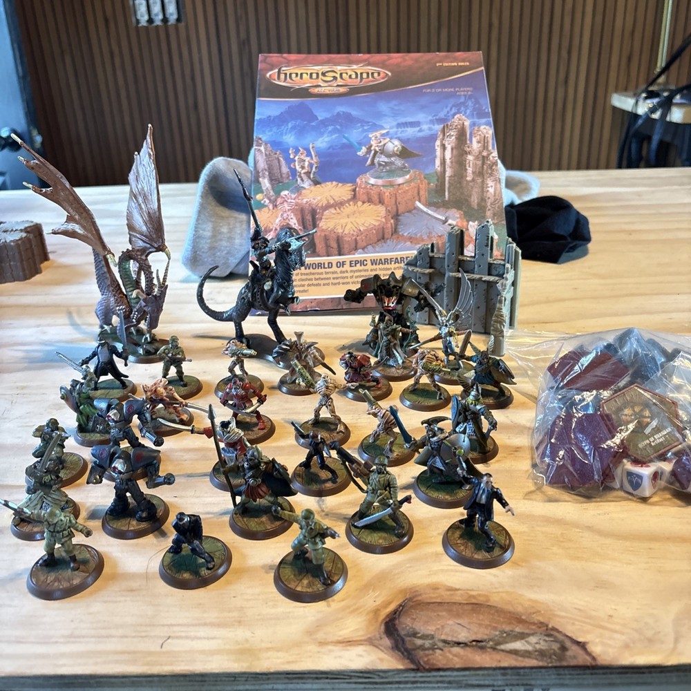 Hero Scape Game Characters (32) + Manual & Extras (Parts From Board Game)