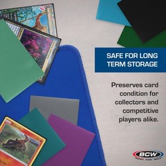 BCW Elite2 Glossy Card Sleeves – Azure |100ct | Crystal-Clear Front | Text