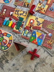 Oops & Downs Firehouse Full of Fun Board Game 1992 Mattel Missing 1 Piece (tube)