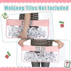 1 PCS Mahjong Bag – Empty Mahjong Tiles Bag Only with Zippered & Letters, Cas…